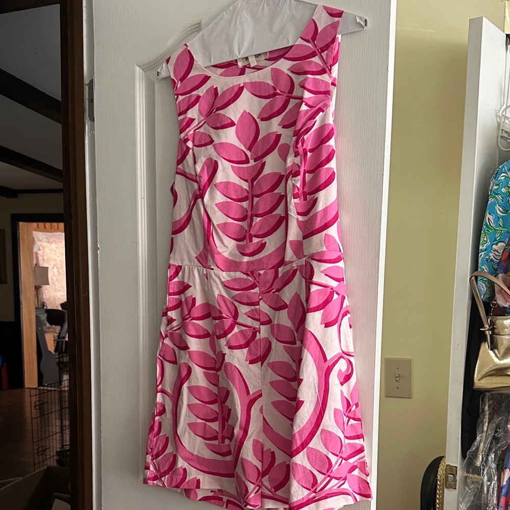 Pink Leaf Patterned Dress